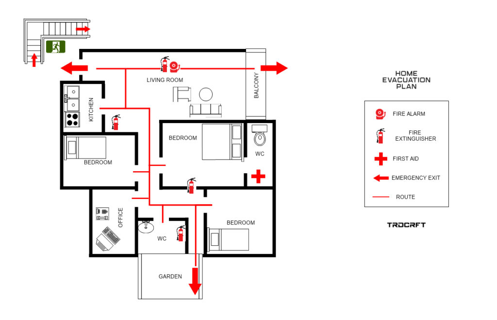 Home Evacuation Plan Map | TRDCRFT Tradecraft